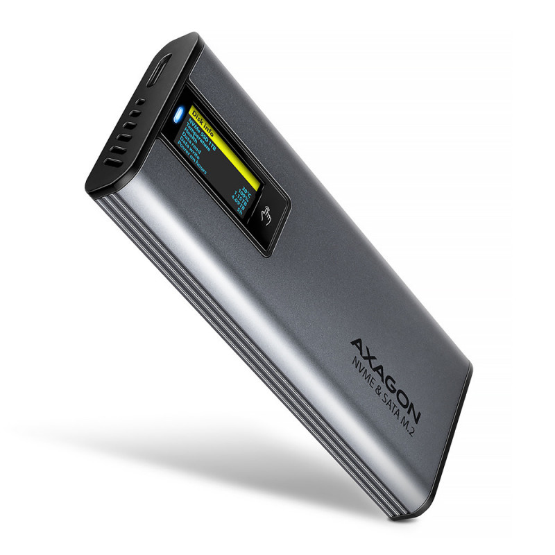Axagon EEM2-SD2 tallennusaseman kotelo SSD-kotelo Harmaa M.2