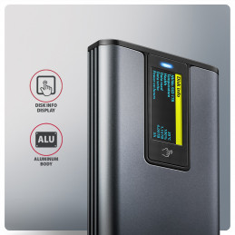 Axagon EEM2-SD2 tallennusaseman kotelo SSD-kotelo Harmaa M.2