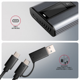 Axagon EEM2-SD2 tallennusaseman kotelo SSD-kotelo Harmaa M.2