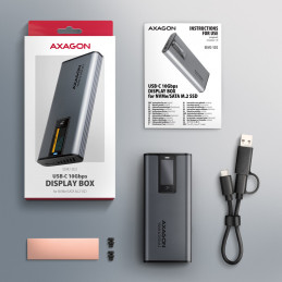 Axagon EEM2-SD2 tallennusaseman kotelo SSD-kotelo Harmaa M.2