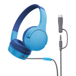 Belkin SoundForm Mini Kuulokkeet Langallinen Pääpanta Puhelut Musiikki USB Type-C Sininen