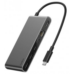 Belkin INC024HQSGY keskitin USB Type-C 10000 Mbit s Harmaa