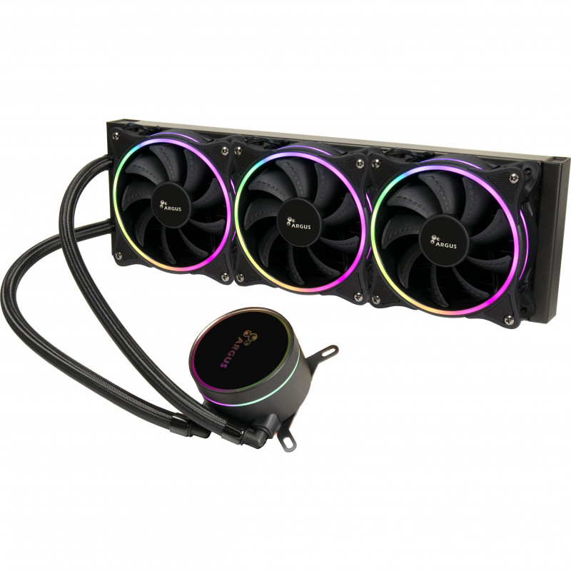 Inter-Tech LC-360 RGB Suoritin All-in-one-nesteenjäähdytin 12 cm musta 1 kpl