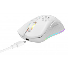 Deltaco Gaming WM80 langaton ultrakevyt pelihiiri, RGB, valkoinen