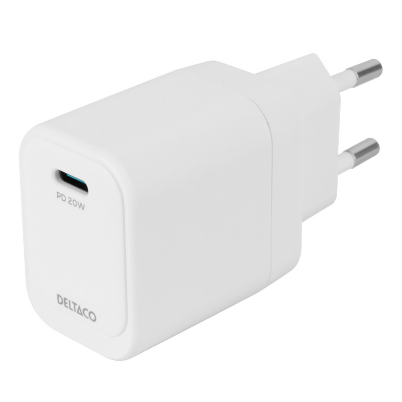 Deltaco USBC-AC152 mobiililaitteen laturi Universaali Valkoinen AC Pikalataus Sisätila