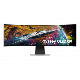 Samsung G95SC tietokoneen litteä näyttö 124,5 cm (49") 5120 x 1440 pikseliä Dual QHD OLED Hopea