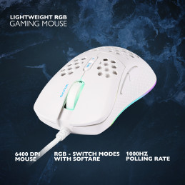 Deltaco Gaming GAM-108-W hiiri Pelaaminen Oikeakätinen USB A-tyyppi Optinen 6400 DPI