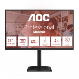 AOC 27E4CV tietokoneen litteä näyttö 68,6 cm (27") 1920 x 1080 pikseliä Full HD LED Musta