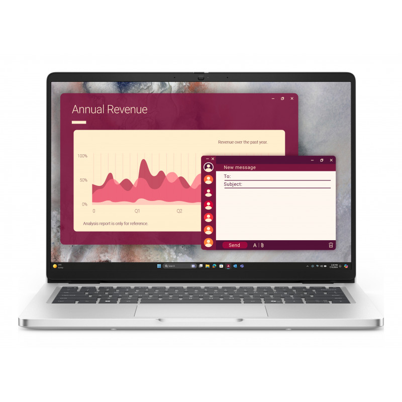 DELL Pro 14 PC14250 Intel Core Ultra 7 255U Kannettava tietokone 35,6 cm (14") Full HD+ 16 GB DDR5-SDRAM 512 GB SSD Wi-Fi 6E