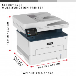 Xerox B235, A4, 34 s min, langaton, kaksipuolinen kopiointi tulostus skannaus faksaus, PS3 PCL5e 6 ADF, 2 alustaa, yht. 251