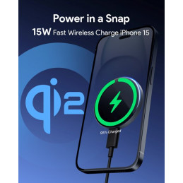 AUKEY MagFusion Aura Magnetic 15W Matkapuhelin Hopea USB Langaton lataaminen Pikalataus Sisätila