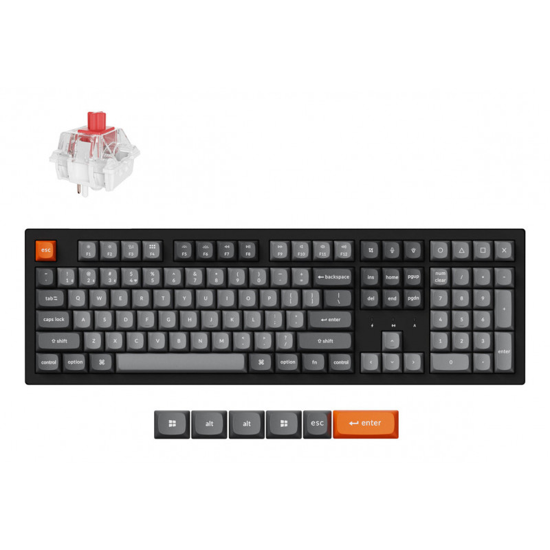 Keychron K10 Max näppäimistö Universaali USB + RF Wireless + Bluetooth QWERTY Pohjoismainen Musta