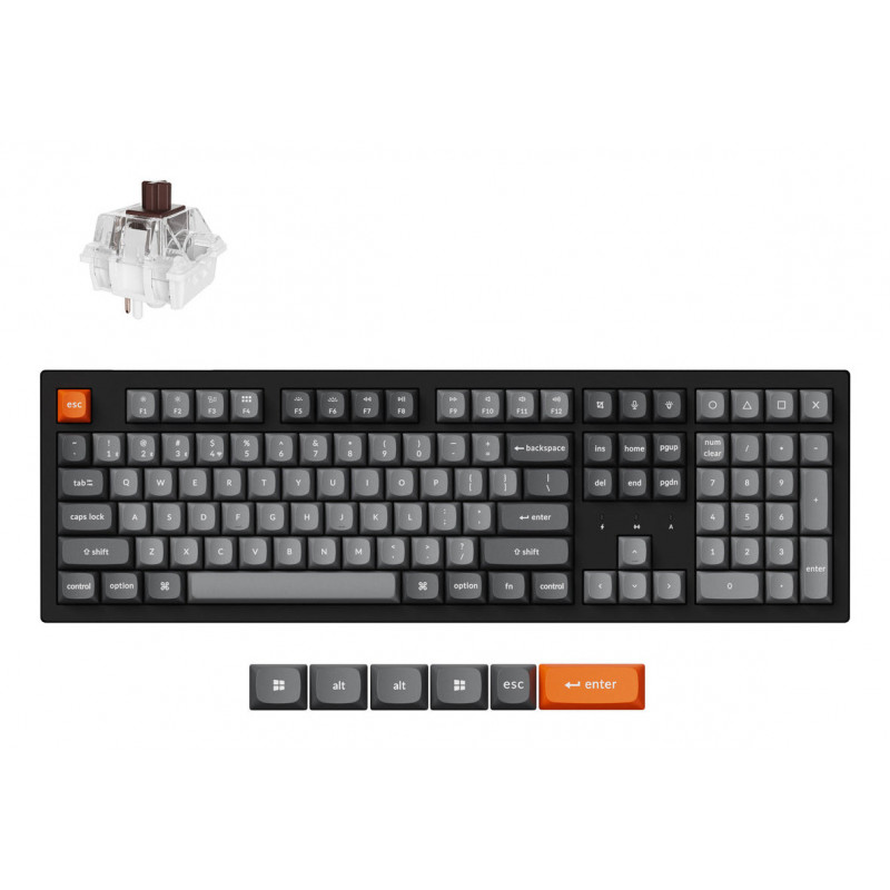 Keychron K10 Max näppäimistö Universaali USB + RF Wireless + Bluetooth QWERTY Pohjoismainen Musta