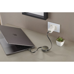 Cellularline USBDATAROLLER5A1MK USB-kaapeli 1 m USB C Harmaa
