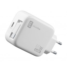 Cellularline Retractable Power 65W Kuulokkeet, Universaali Valkoinen AC Pikalataus Sisätila