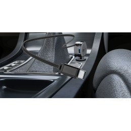 Cellularline Retractable Car Charger Kuulokkeet, Universaali Musta Tupakansytytin Pikalataus Auto