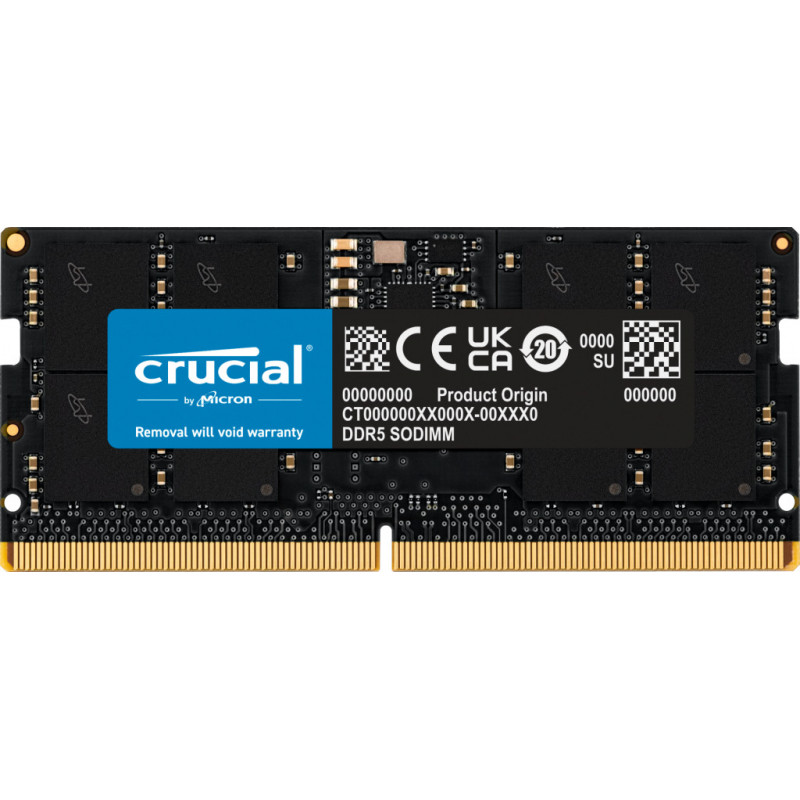 Crucial CT16G56C46S5T muistimoduuli 16 GB 1 x 16 GB DDR5 262-pin SO-DIMM ECC