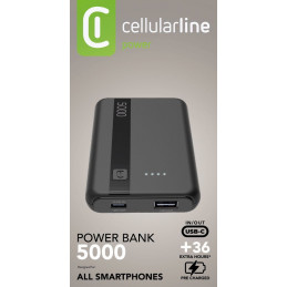 Cellularline 8018080481925 Litiumioni (Li-Ion) 5000 mAh Musta