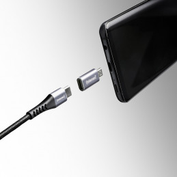 Intenso 7600213 kaapelin sukupuolenvaihtaja USB-C microUSB Antrasiitti