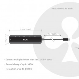 CLUB3D 7-1 USB-C® - HDMI™ -keskitin