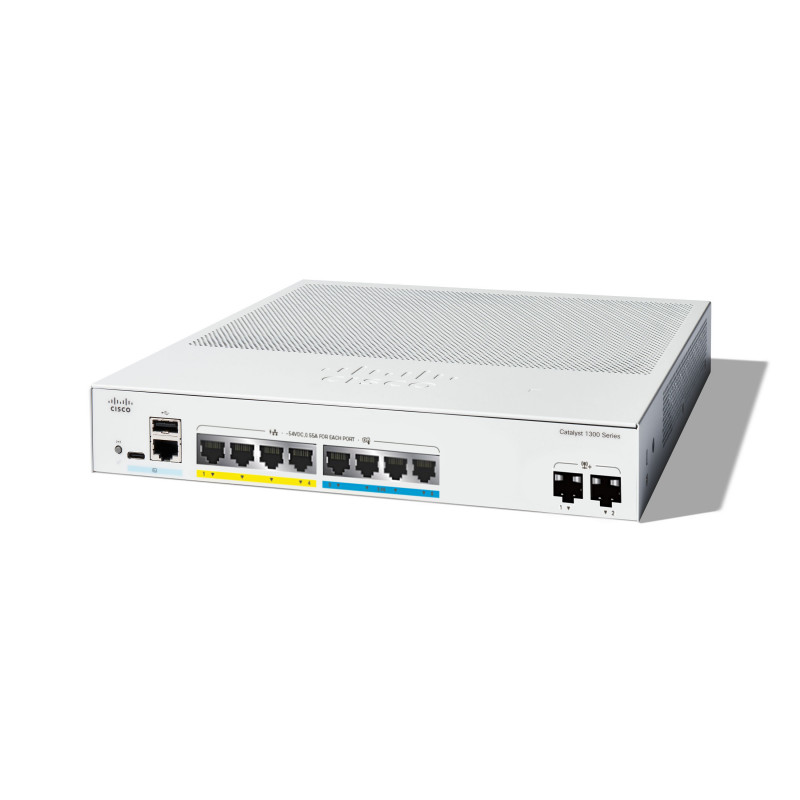 Cisco Catalyst C1300-8MGP-2X verkkokytkin Hallittu L2 L3 Gigabit Ethernet (10 100 1000) Power over Ethernet -tuki Harmaa