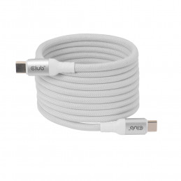 CLUB3D CLUB 3D USB-C Magnetic-Coil Cable White USB-kaapeli 2 m USB C Valkoinen