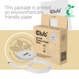 CLUB3D CAC-3026 Qi2 25W langaton laturi, valkoinen Qi 2.2 MagSafe -yhteensopiva magneettinen alusta