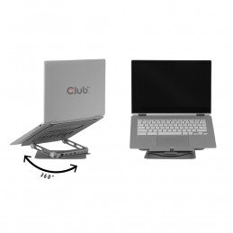 CLUB3D Säädettävä alumiininen kannettavan tietokoneen teline USB-C®-keskittimellä