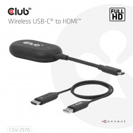 CLUB3D CSV-2570 AV-signaalin jatkaja AV-lähetin ja -vastaanotin Musta