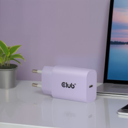 CLUB3D CAC-3025 mobiililaitteen laturi Älypuhelin, Universaali Purppura AC Pikalataus Sisätila