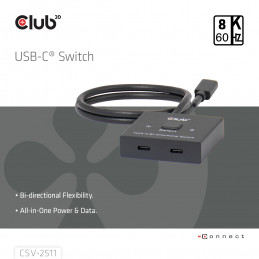 CLUB3D CSV-2511 videohaaroitin USB Type-C 2x DisplayPort