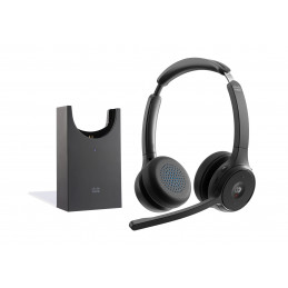 Cisco HS-WL-722-BUNAS-C kuulokkeet ja kuulokemikrofoni Langaton Pääpanta Toimisto puhelukeskus Bluetooth Latausteline Musta