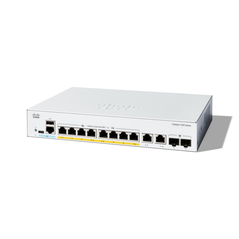 Cisco C1200-8P-E-2G verkkokytkin Hallittu L2 L3 Gigabit Ethernet (10 100 1000) Valkoinen