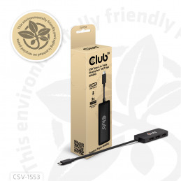 CLUB3D CSV-1553 keskitin USB Type-C Musta