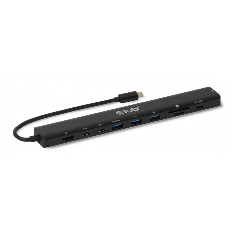 CLUB3D CSV-2550 kannettavien tietokoneiden telakka ja porttitoistin Langallinen USB Type-C Musta
