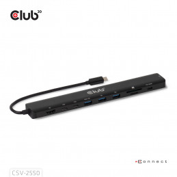 CLUB3D CSV-2550 kannettavien tietokoneiden telakka ja porttitoistin Langallinen USB Type-C Musta