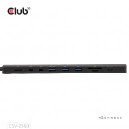 CLUB3D CSV-2550 kannettavien tietokoneiden telakka ja porttitoistin Langallinen USB Type-C Musta