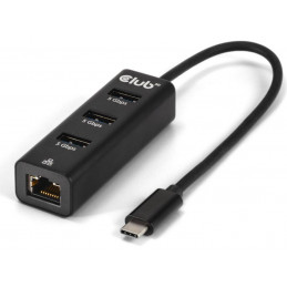 CLUB3D CSV-1549 keskitin USB Type-C 5000 Mbit s Musta