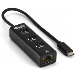 CLUB3D CSV-1549 keskitin USB Type-C 5000 Mbit s Musta