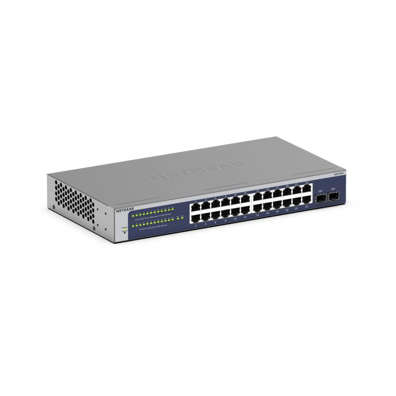 NETGEAR GS724Tv6 Hallittu L2+ L3 Gigabit Ethernet (10 100 1000) 1U Sininen, Harmaa