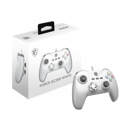 MSI FORCE GC200 WHITE peliohjain Valkoinen USB Pad-ohjain Analoginen Digitaalinen Android, PC