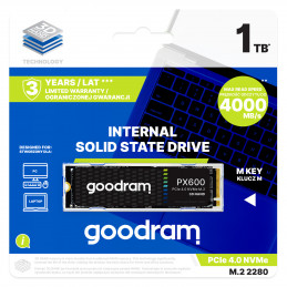 Goodram SSDPR-PX600-1K0-80 SSD-massamuisti 1 TB M.2 PCI Express 4.0 NVMe 3D NAND