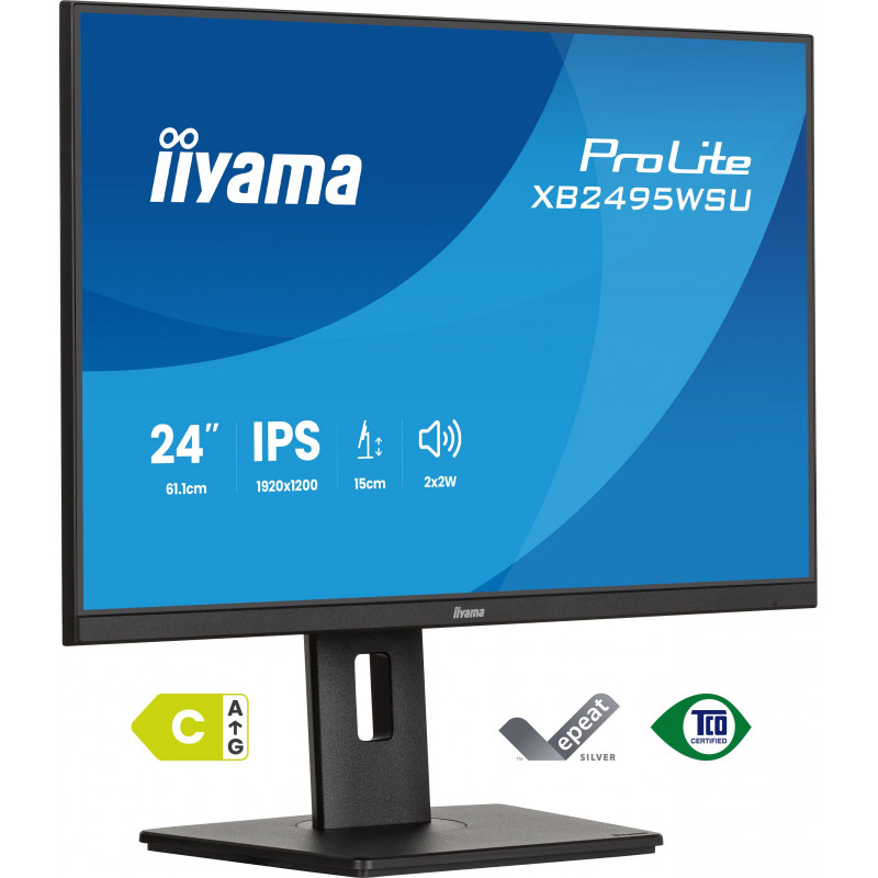 iiyama ProLite XB2495WSU-B1 tietokoneen litteä näyttö 61,2 cm (24.1") 1920 x 1200 pikseliä Full HD LCD Musta