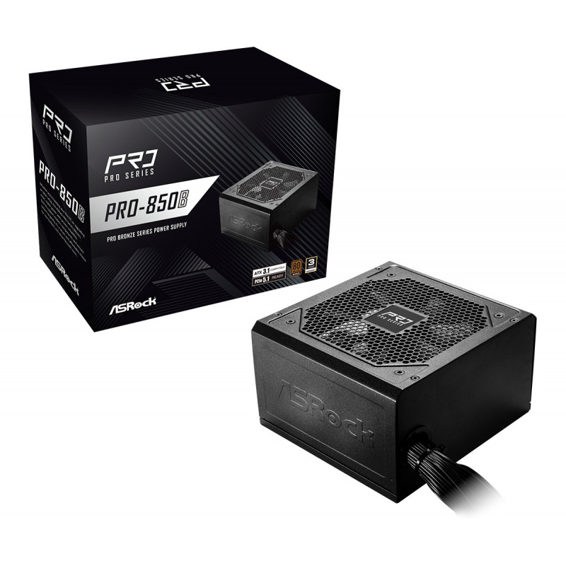 Asrock PRO-850B virtalähdeyksikkö 850 W 24-pin ATX ATX Musta