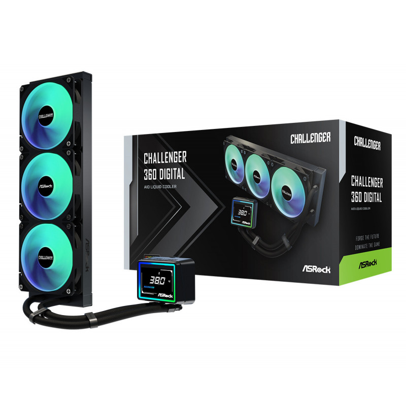 Asrock Challenger 360 Digital Suoritin Nestejäähdytyspakkaus 12 cm Musta