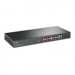 TP-Link TL-SL1218P verkkokytkin Hallitsematon Gigabit Ethernet (10 100 1000) Power over Ethernet -tuki 1U Musta