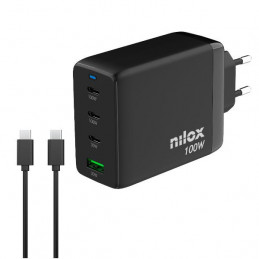 Nilox NXGANUSBC100 mobiililaitteen laturi Universaali Musta AC Pikalataus Sisätila