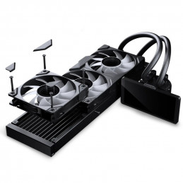 Phanteks Glacier One 360M25 LCD Suoritin All-in-one-nesteenjäähdytin 12 cm Musta 1 kpl