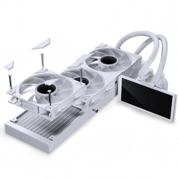 Phanteks Glacier One 360M25 LCD Suoritin All-in-one-nesteenjäähdytin 12 cm Valkoinen 1 kpl