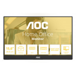 AOC 16T20E2 Kannettava televisio ja näyttö Kannettava näyttö Musta 39,6 cm (15.6") LED 1920 x 1080 pikseliä